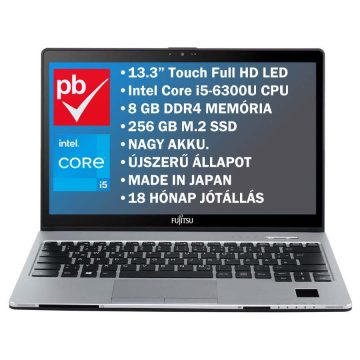   Fujitsu Lifebook S936 13.3" Touch felújított prémium használt laptop (i5, 8GB, 256 GB)