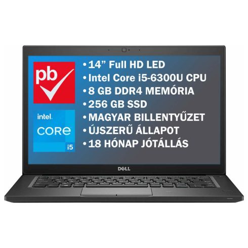 Dell Latitude E7480 14" felújított prémium használt laptop (Core i5, 8GB, 256GB)