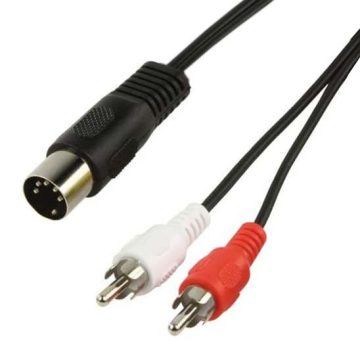   DIN-RCA összekötő kábel 1.5m (DIN 5p. dugó - 2x RCA dugó)