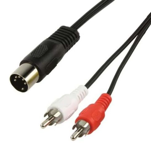 DIN-RCA összekötő kábel 1.5m (DIN 5p. dugó - 2x RCA dugó)