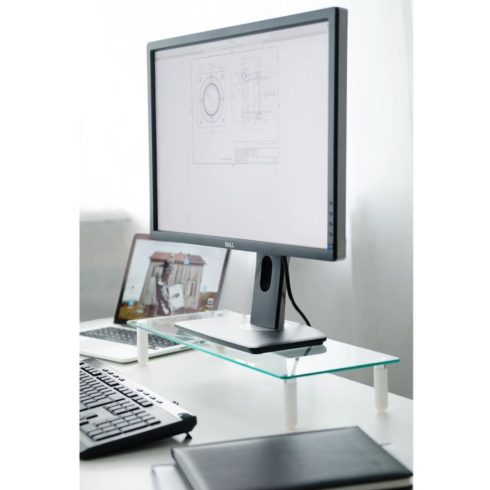 Digitus asztali monitor tartó 5mm-es edzett üvegből (560x210x80mm)
