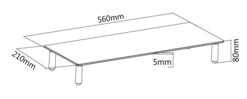 Digitus asztali monitor tartó 5mm-es edzett üvegből (560x210x80mm)