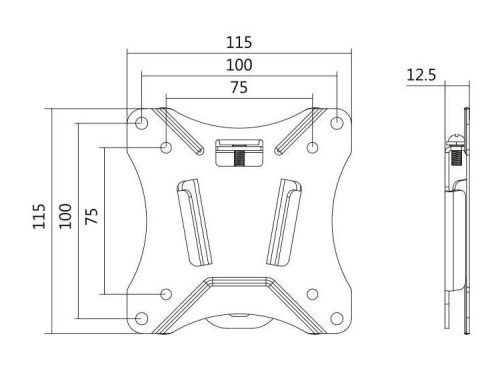 Logilink TV tartó fali konzol, fix, VESA 75x75, 100x100, 13-27"