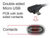 USB 2.0 A-micro B összekötő kábel 1.8m fekete (kétoldalas micro B 90°)