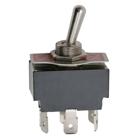 Karos kapcsoló, 2 körös, 2 állású, 6 láb, 250V 10A, 6.3mm csúszósarus