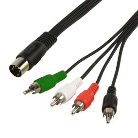   DIN-RCA összekötő kábel 1.2m (DIN 5p. dugó - 4x RCA dugó)