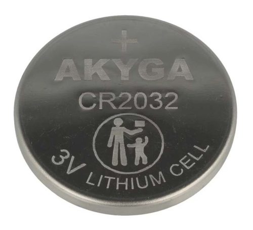 Akyga CR2032 3V 210mAh gombelem BULK (átmérő: 20mm, vastagság: 3.2mm)
