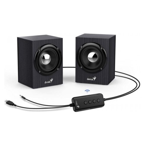 Genius SP-HF385BT fadobozos sztereó Bluetooth hangszórópár (fekete)