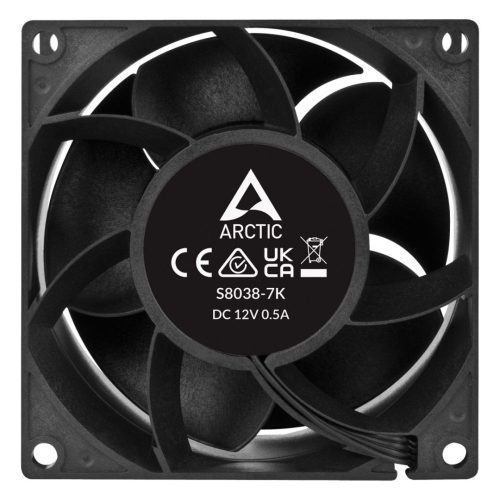 Arctic S8038-7K PWM szerver ventilátor (80x80x38mm, 500-7000 rpm, 12V DC 0.5A)