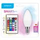 Modee LED Smart fényforrás távirányítóval, E14, 4.9W, RGB, 470lm, gyertya (C35)