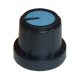 Potenciométer forgató gomb, 6-os tengelyre, jelöléssel, kék, 15mm/20mm