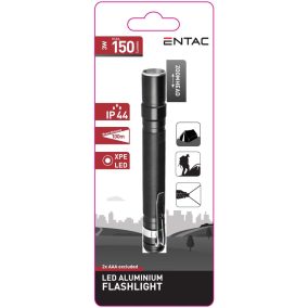   Entac Zoom 3W LED elemlámpa, 2xAAA, XPE, alumínium, övklipsszel