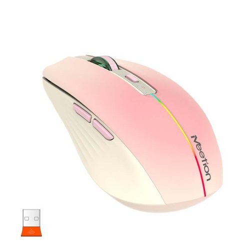 Meetion Dual Mode vezeték nélküli egér, RGB LED, pink (2.4Ghz + Bluetooth)