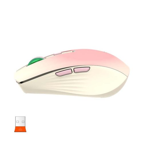Meetion Dual Mode vezeték nélküli egér, RGB LED, pink (2.4Ghz + Bluetooth)