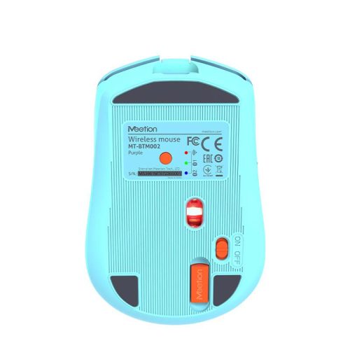 Meetion Dual Mode vezeték nélküli egér, RGB LED, lila (2.4Ghz + Bluetooth)