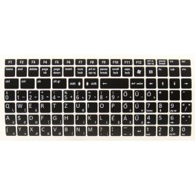   Laptop billentyűzet matrica szett, komplett (fekete alapon fehér betűk, magyar)