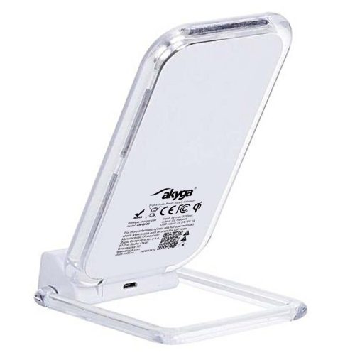 Akyga asztali vezeték nélküli okostelefon töltő (fehér)