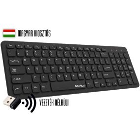Meetion WK410 vezeték nélküli billentyűzet (fekete, HUN)