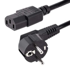   Hálózati tápkábel, Schuko 90° dugvilla - IEC C13 dugó 1.8m