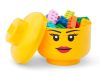 Lego Storage Head (mini) Girl sárga színű műanyag tárolódoboz