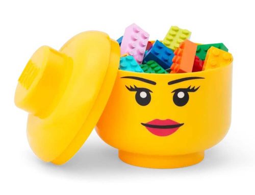 Lego Storage Head (mini) Girl sárga színű műanyag tárolódoboz