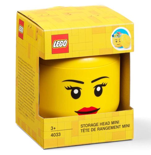 Lego Storage Head (mini) Girl sárga színű műanyag tárolódoboz
