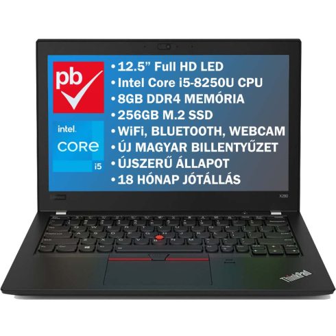 Lenovo ThinkPad X280 12.5" felújított prémium használt laptop (Core i5, 8GB, 256GB)