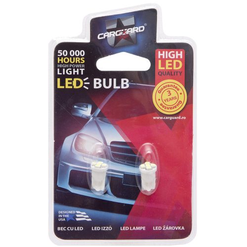 LED T10 12V 0.5W 35lm hidegfehér (W5W) 2db-os csomag