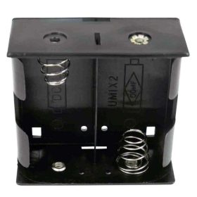   Elem tartó, 2db D (góliát) elem számára, 9V-os elem csatlakozóval