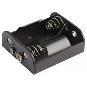   Elem tartó, 2db C (baby) elem számára, 9V-os elem csatlakozóval