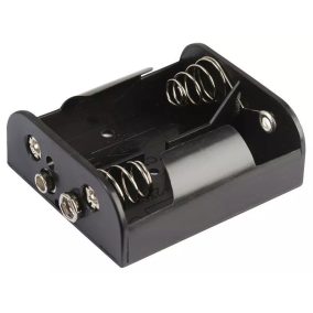   Elem tartó, 2db C (baby) elem számára, 9V-os elem csatlakozóval