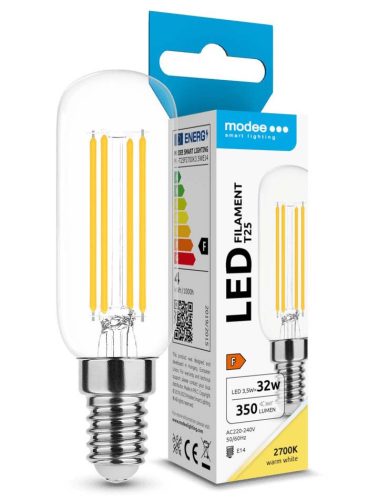Modee LED filament fényforrás, E14, 3.5W, 2700K, 350lm, retro filament, T25