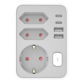   Technik Pro hálózati töltő (4db USB (A+C), 2db Euro, 1db földelt aljzat)