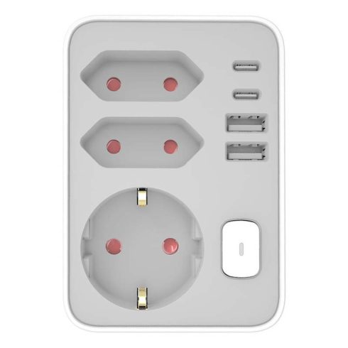 Technik Pro hálózati töltő (4db USB (A+C), 2db Euro, 1db földelt aljzat)