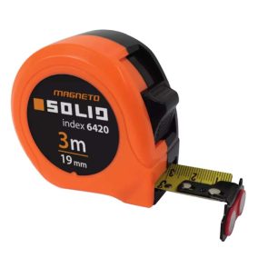   Solid 6420 minőségi mérőszalag, mágneses vég, fém csat, gumi pánt (3m / 19mm)