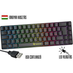   Silverline KB68 TKL gamer billentyűzet RGB LED világítással (fekete, HUN)