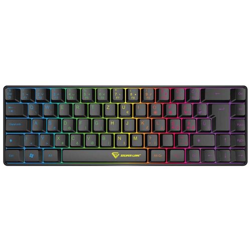 Silverline KB68 TKL gamer billentyűzet RGB LED világítással (fekete, HUN)