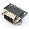 D-SUB csatlakozó, apa, 15 pin, 3 soros, 90°-os, forrasztható, ház nélkül