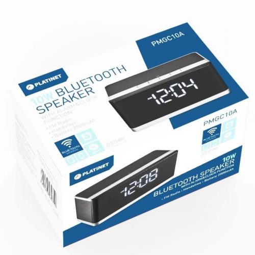 Platinet 10W Bluetooth hangszóró FM rádióval, digitális órával és ébresztővel