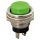 Nyomógomb, kerek, 1 körös, 2 láb, zöld, 250V 2A