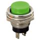Nyomógomb, kerek, 1 körös, 2 láb, zöld, 250V 2A