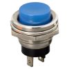 Nyomógomb, kerek, 1 körös, 2 láb, kék, 250V 2A