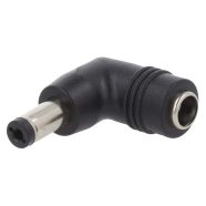 DC átalakító, 5.5x2.5mm dugó / 5.5x2.1mm aljzat, 90°-os