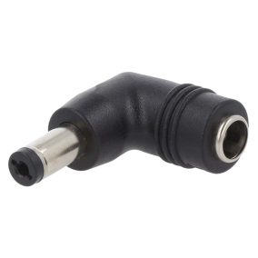 DC átalakító, 5.5x2.5mm dugó / 5.5x2.1mm aljzat, 90°-os