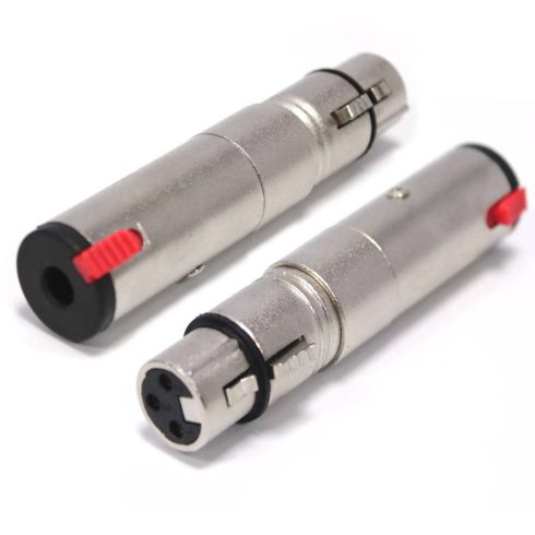 Audio átalakító, XLR 3p. anya - Jack 6.3mm mono aljzat, zárható