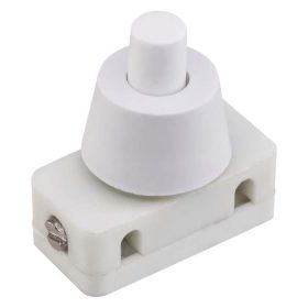   Nyomókapcsoló, régi típusú asztali lámpákhoz, 2 pólusú, fehér