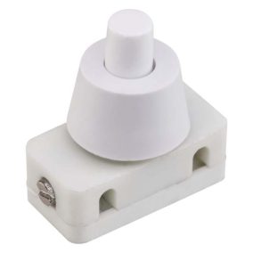   Nyomókapcsoló, régi típusú asztali lámpákhoz, 2 pólusú, fehér