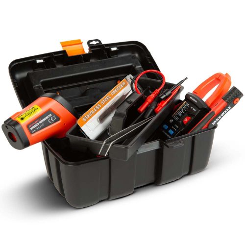 Nouvelle mini szerszámosláda, műanyag, fekete, 25x15x11cm