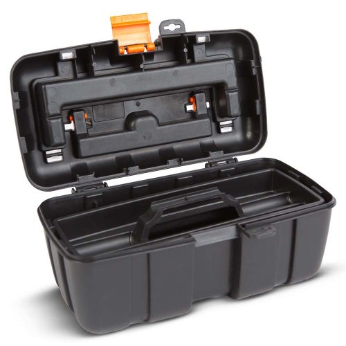 Nouvelle mini szerszámosláda, műanyag, fekete, 25x15x11cm