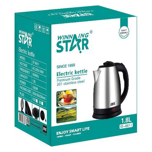 Winning Star rozsdamentes vízforraló (ezüst, 1.8l, 1500W)